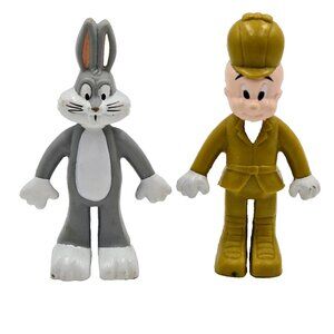 Bugs Bunny And Elmer Fudd Arby’s 1988 Rubber Action Figures Warner Brothers